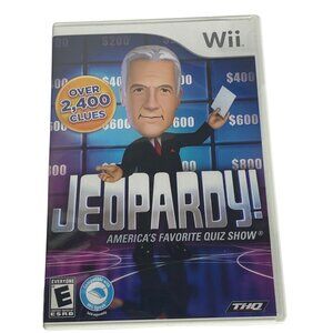 Nintendo Wii Jeopardy! Game Alex Trebeck THQ 2010 Over 2400 Clues Everyone